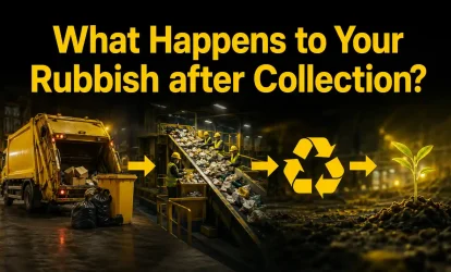 recycling after rubbish collection